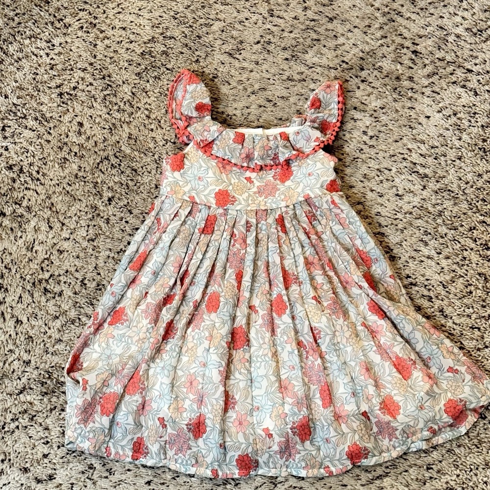 Haute Hippie Kids 2T Floral Dress Ruffle Trim Lined Party Easter